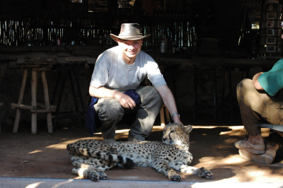 S gepardem v Namibii