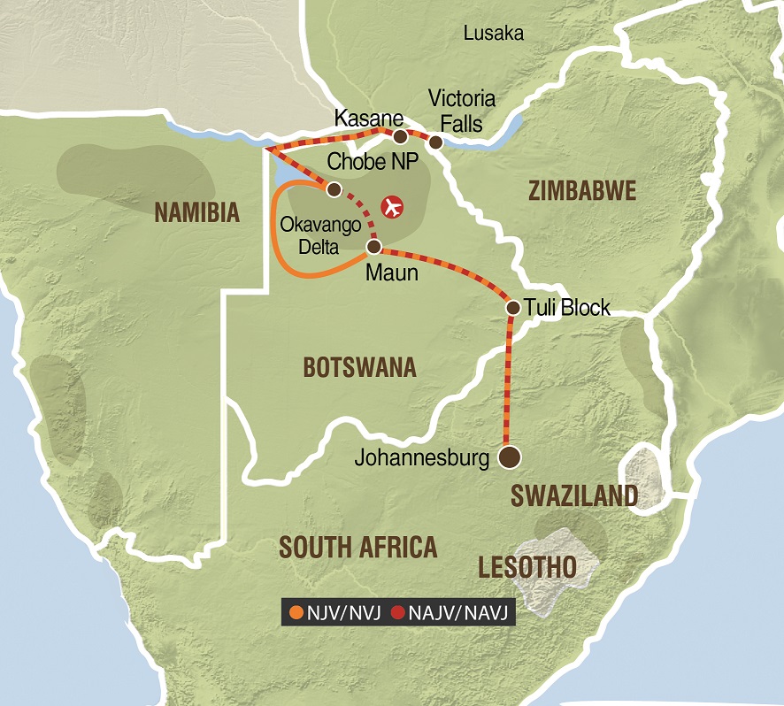 Expedice Okavango směr sever - 9 dní NOM/NAJV (eu)