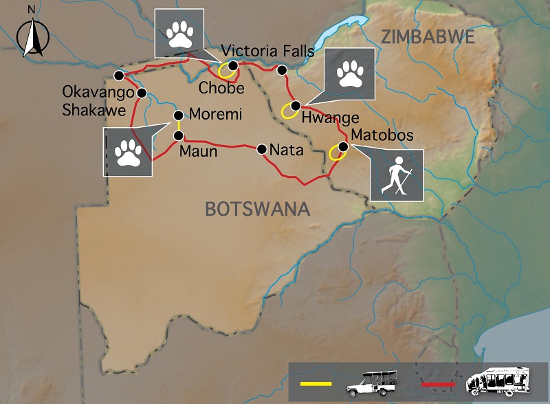 Botswana & Zimbabwe - 15 dn SW/BZac15 (p12S)