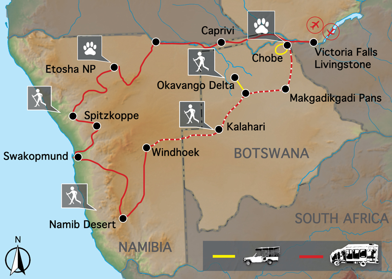 Namibie - Botswana - Pou a Delta + vodopdy v Zambii 21 dn SW/NB21; 15 dn SW/NB15 (p12S)