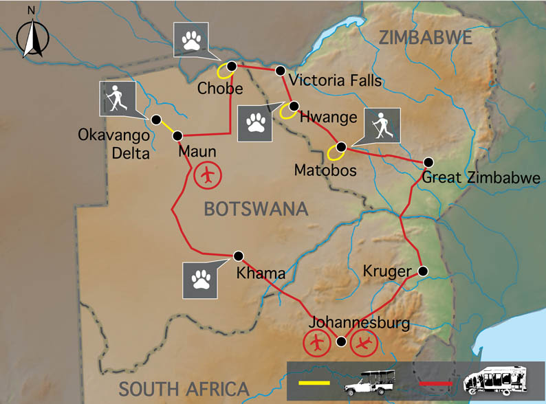 Zimbabwe, Botswana - zvířecí stezky 16 dní SW/ZB16 (p12S)